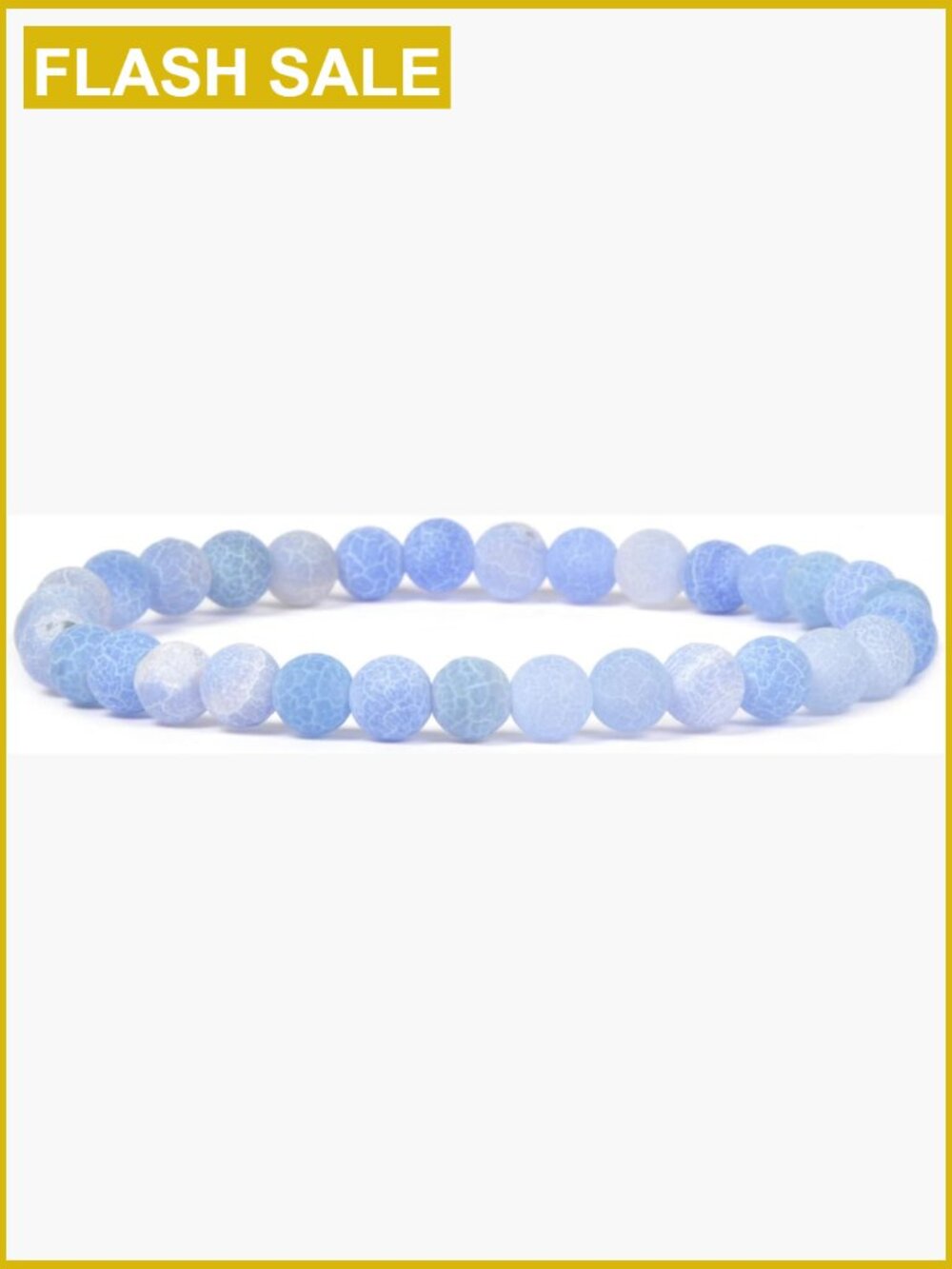 6mm Round Semi Precious Stone Bead Stretch Bracelet 6.5in Unisex
